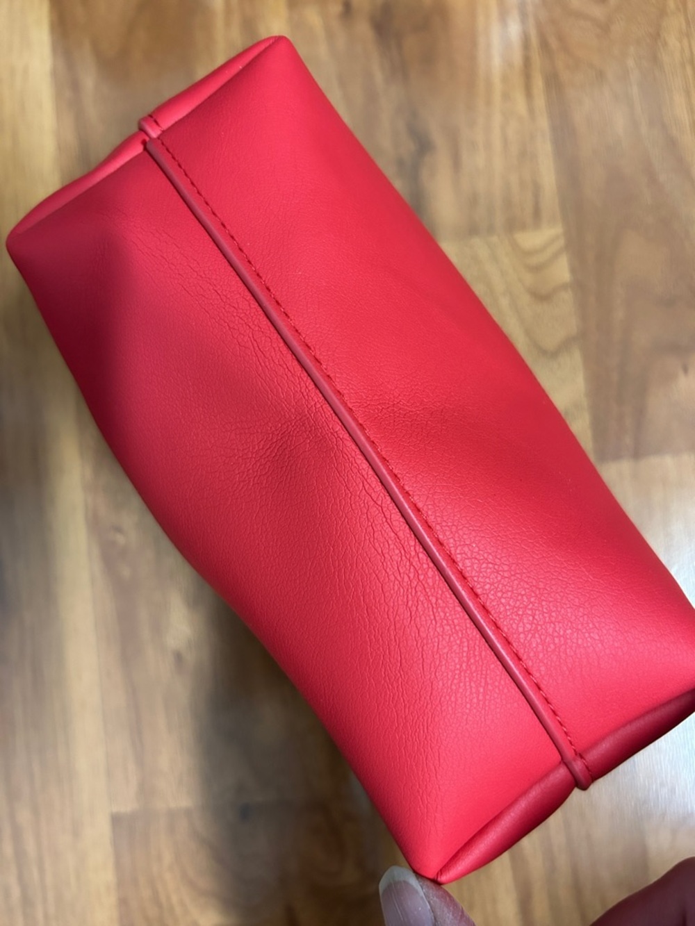 NWOT Givenchy Parfums Red Faux-Leather Zip Pouch with Silver Logo Charm - Picture 5 of 11